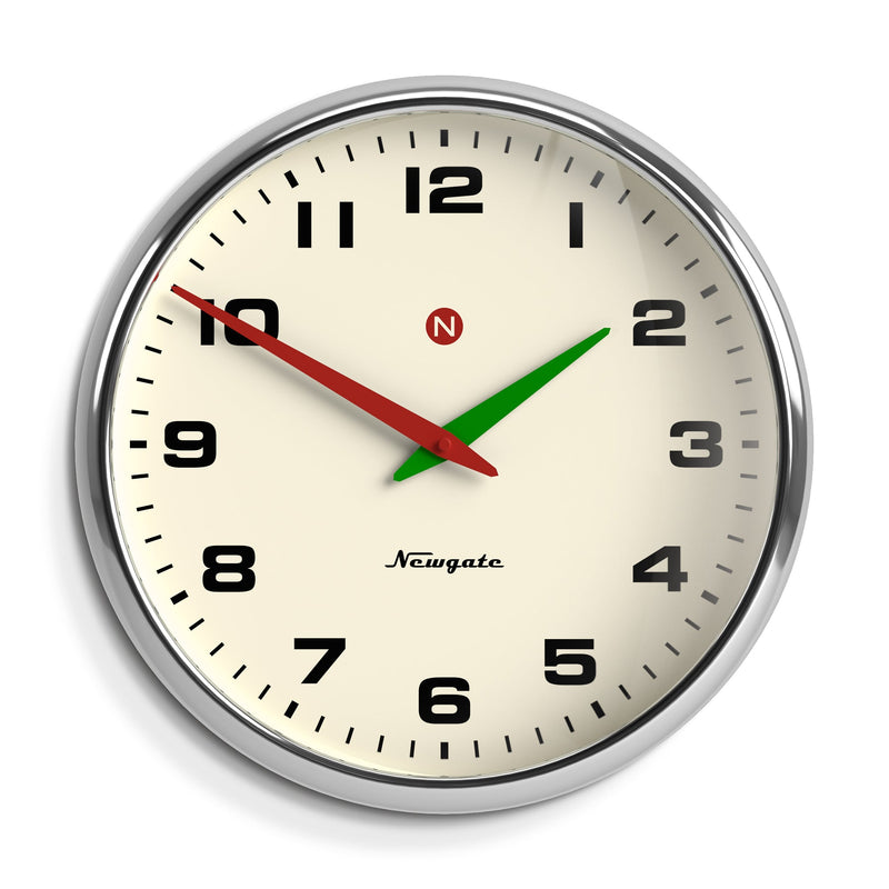 media image for superstore chrome wall clock by newgate supe216ch 1 261