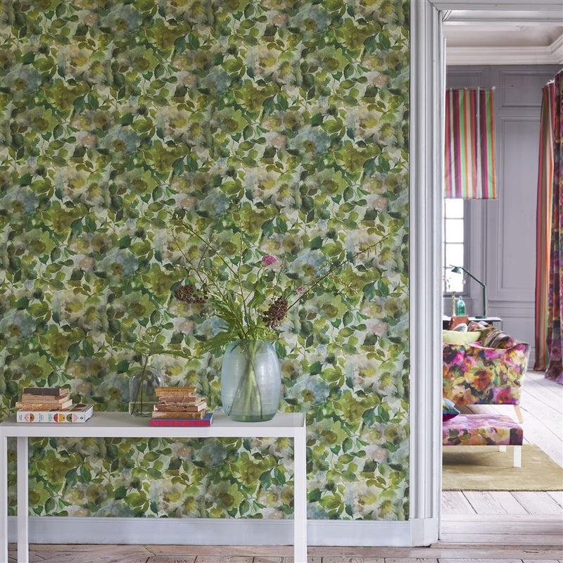 media image for Surimono Wallpaper in Moss from the Zardozi Collection by Designers Guild 225