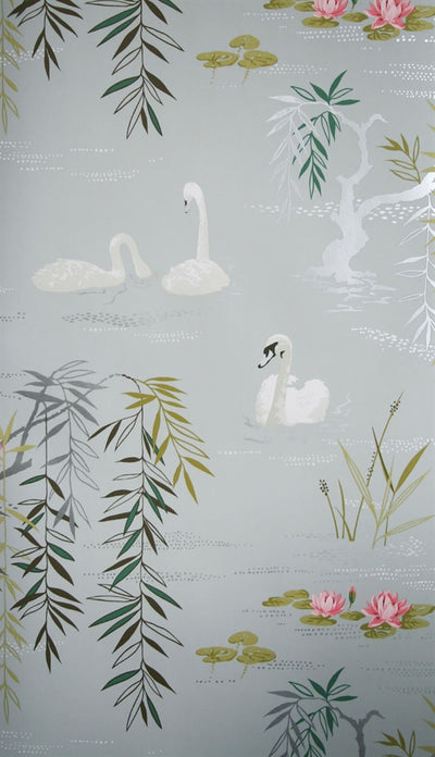 product image of Swan Lake Wallpaper in Twilight by Nina Campbell for Osborne & Little 574