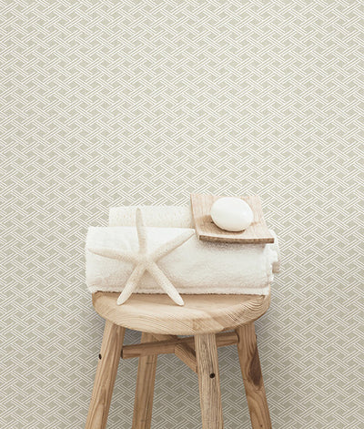 product image for Sweetgrass Grey Trellis Wallpaper from the Seaside Living Collection by Brewster Home Fashions 80