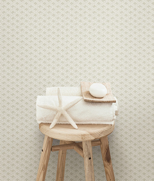 media image for Sweetgrass Grey Trellis Wallpaper from the Seaside Living Collection by Brewster Home Fashions 210