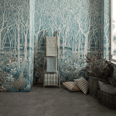 product image for Sylvania Wall Mural in Silver from the Mansfield Park Collection by Osborne & Little 83