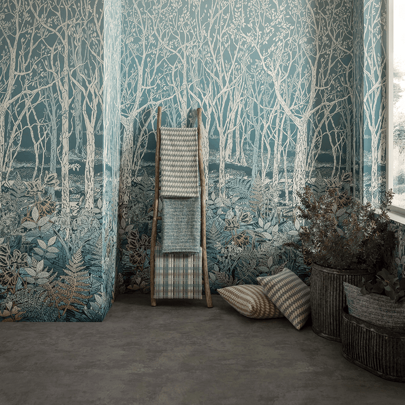 media image for Sylvania Wall Mural in Silver from the Mansfield Park Collection by Osborne & Little 218