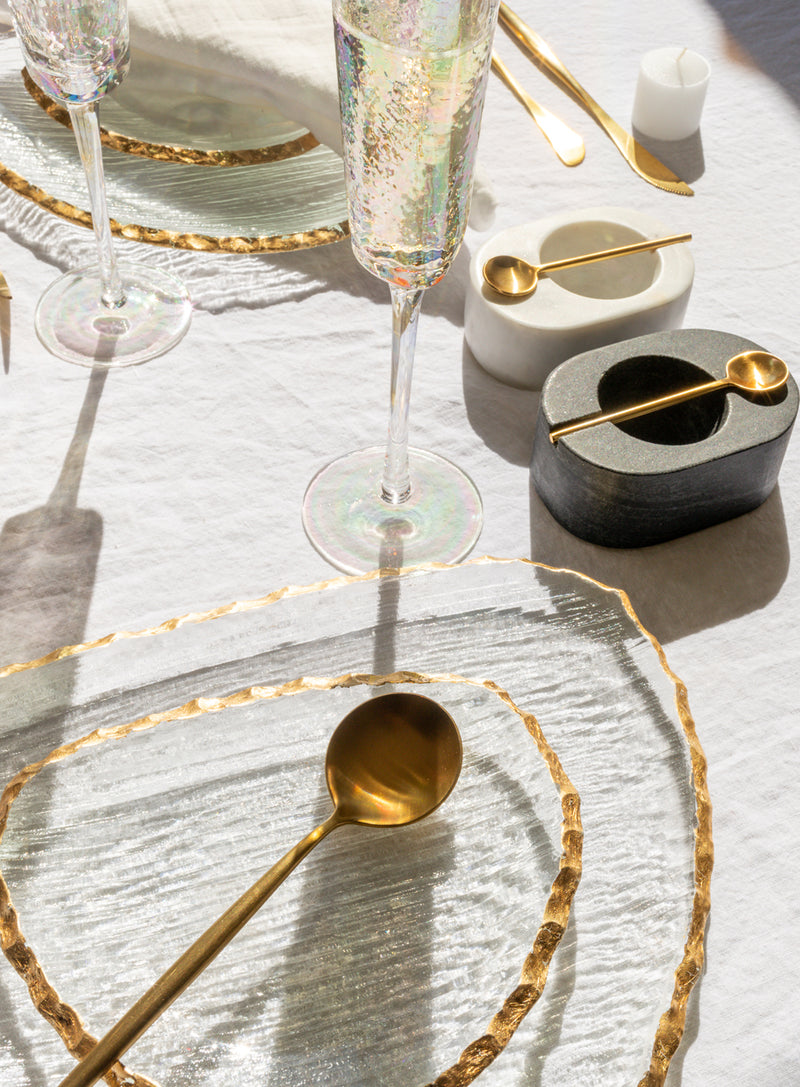 media image for cassiel organic shape plates w jagged gold rim set of 3 by zodax ch 5766 3 295