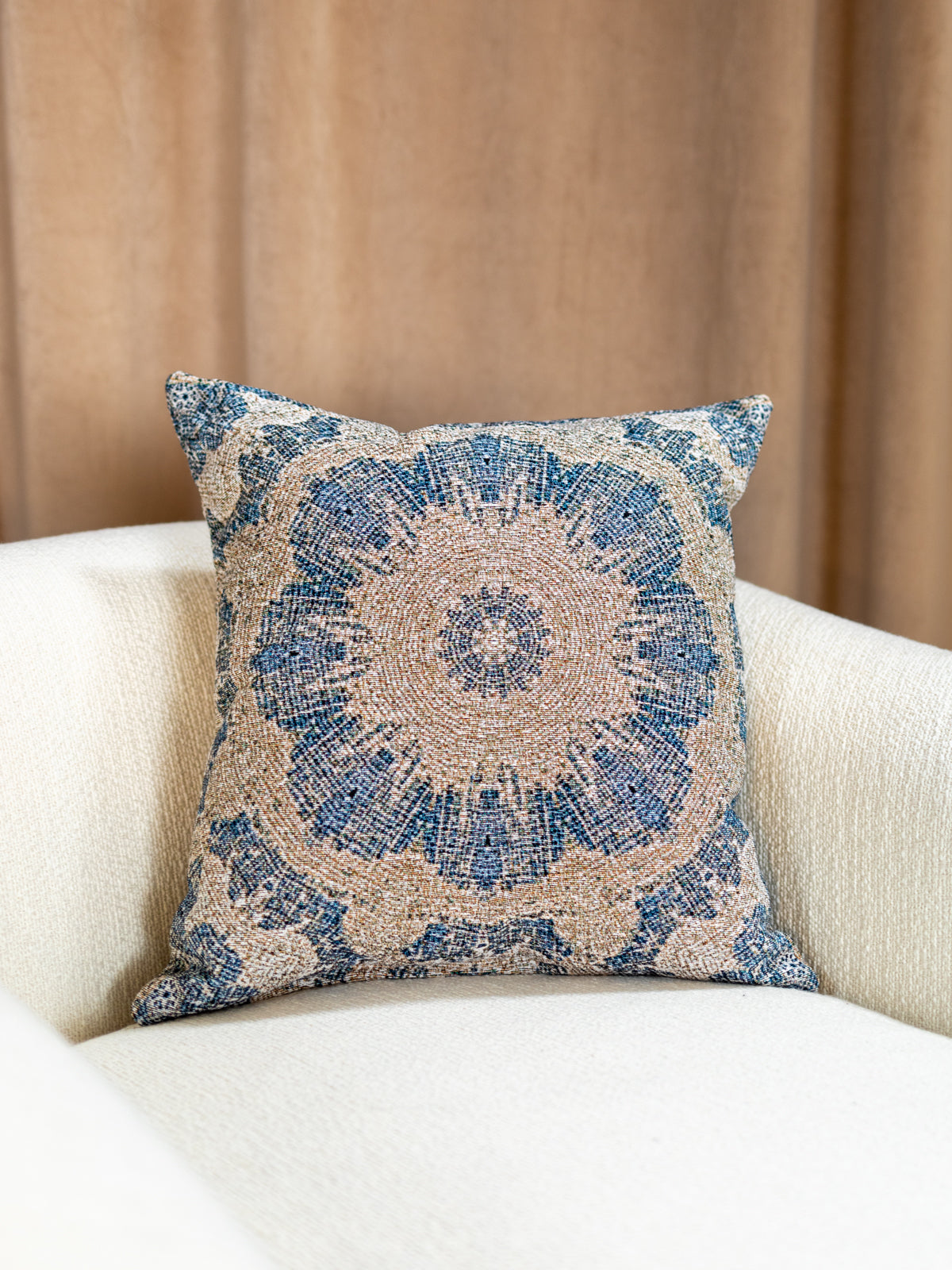 Shop Indigo Kaleidoscope Woven Pillow | Burke Decor