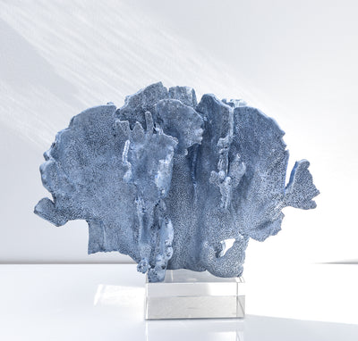 product image of blue coral sculpture on glass base 1 556