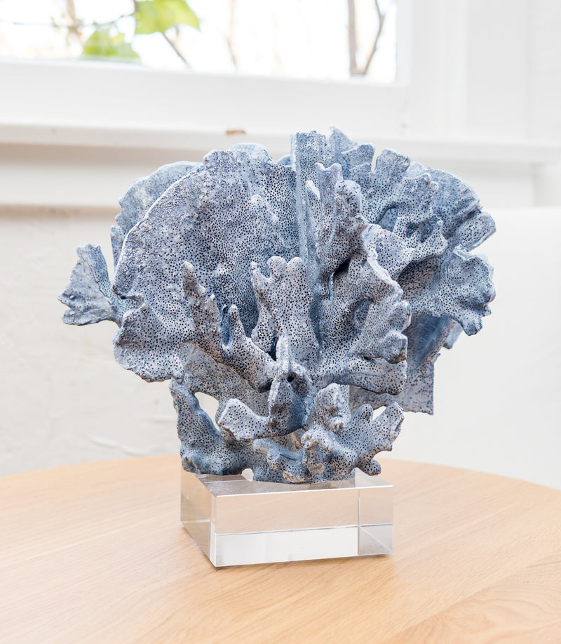 media image for blue coral sculpture on glass base 3 221