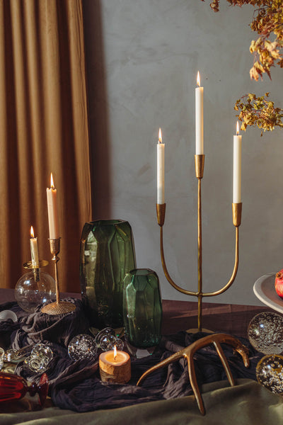 product image for hand forged metal candelabra with antique finish 4 94