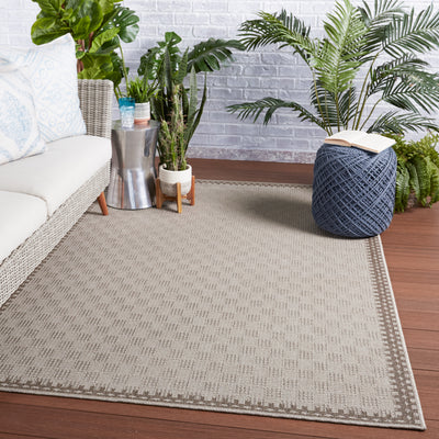 product image for Tiare Indoor/Outdoor Border Grey & Taupe Rug by Jaipur Living 46