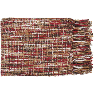 product image of Tabitha TAT-8202 Woven Throw in Bright Red & Tan by Surya 553