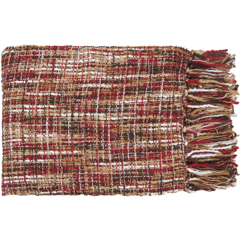 media image for Tabitha TAT-8202 Woven Throw in Bright Red & Tan by Surya 299