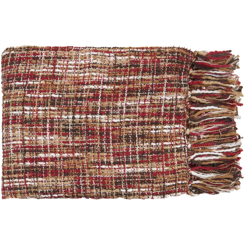 media image for Tabitha TAT-8202 Woven Throw in Bright Red & Tan by Surya 276