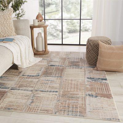 product image for Halvard Abstract Ivory & Blue Rug by Jaipur Living 23