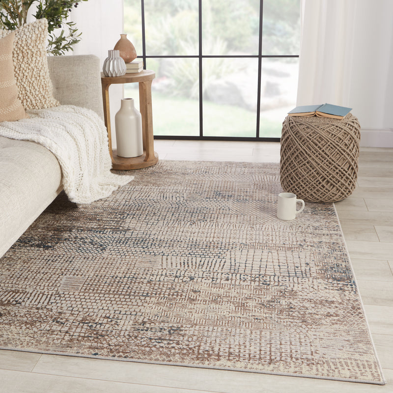 media image for Tolsten Abstract Ivory & Blue Rug by Jaipur Living 281