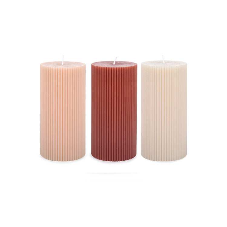 media image for Fancy Pillar Candles in Various Colors 258