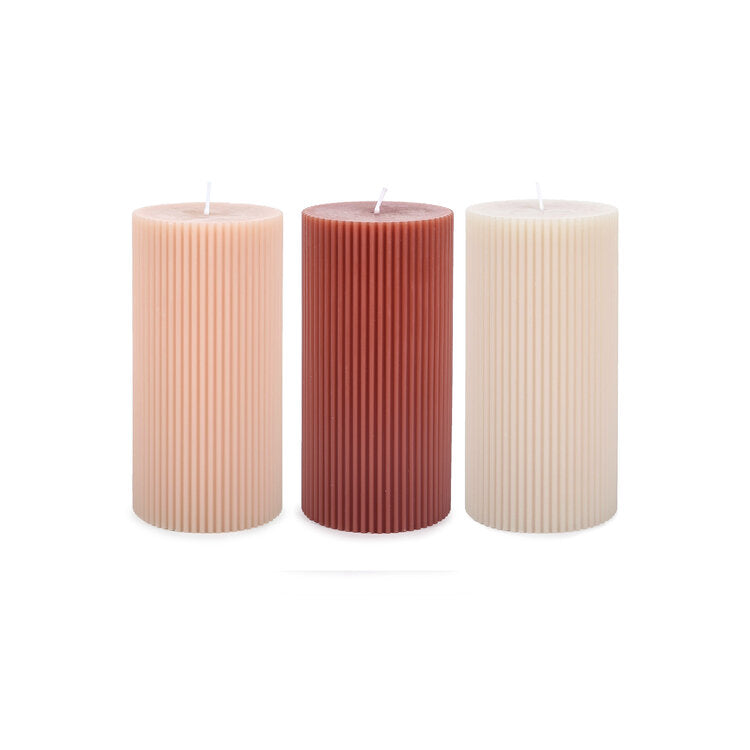 media image for Fancy Pillar Candles in Various Colors 273