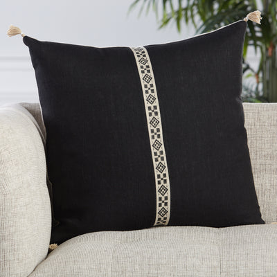 product image for Loma Tribal Pillow in Black & Ivory by Jaipur Living 78