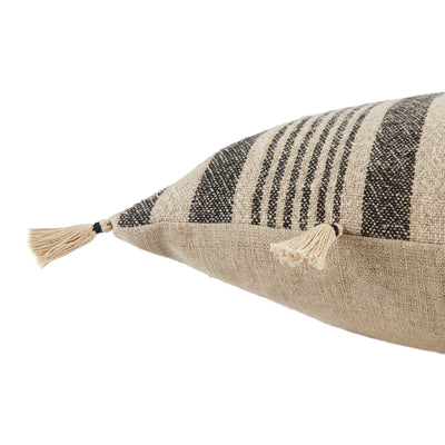 product image for Ikal Stripes Pillow in Beige & Dark Gray by Jaipur Living 84