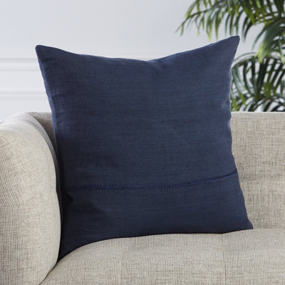 product image for Ortiz Solid Dark Blue Pillow by Jaipur Living 38