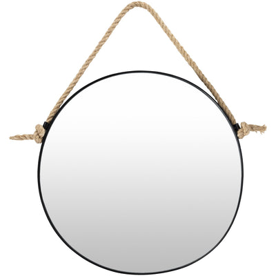 product image for Thaddeus THD-001 Round Mirror in Black by Surya 4