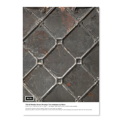 product image of sample brooklyn tins metallic brown wallpaper by merci for nlxl monochrome collection 1 540