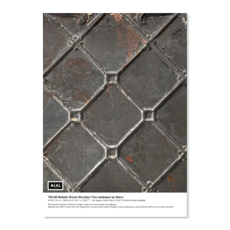 media image for sample brooklyn tins metallic brown wallpaper by merci for nlxl monochrome collection 1 235