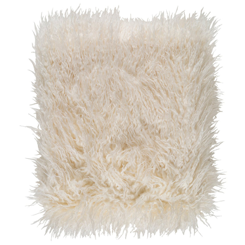 media image for Kharaa TKH-1004 Faux Fur Throw in Cream by Surya 257