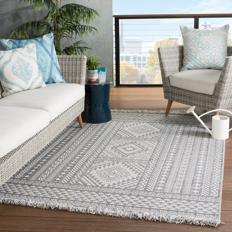 media image for Inayah Indoor/ Outdoor Tribal Gray/ Light Gray Rug by Jaipur Living 254