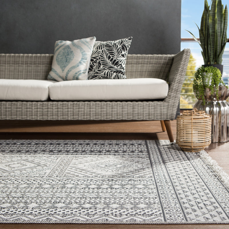 media image for Inayah Indoor/ Outdoor Tribal Gray/ Light Gray Rug by Jaipur Living 297