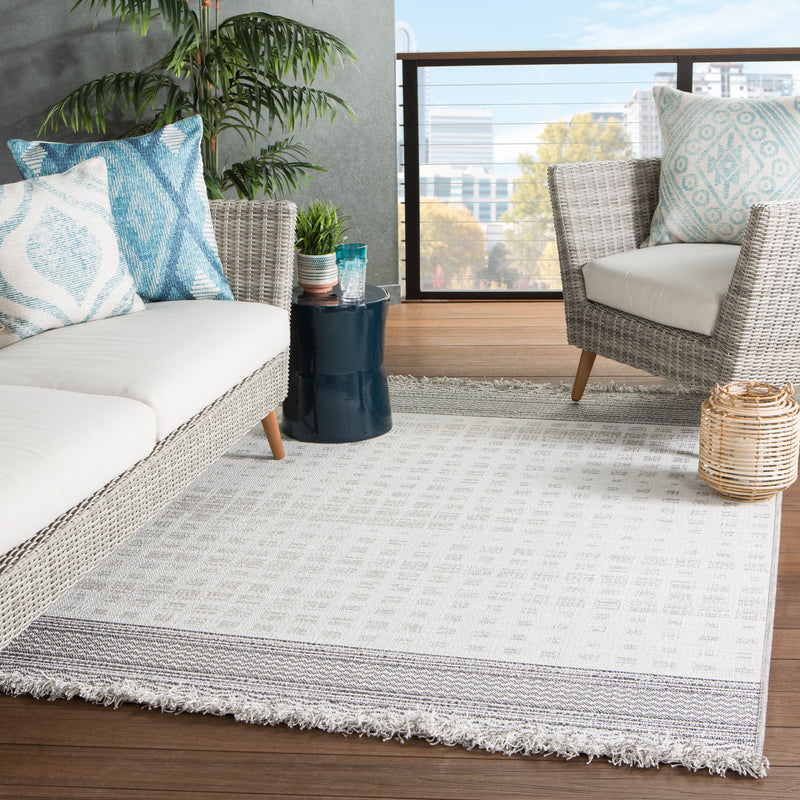 media image for Marion Indoor/ Outdoor Border Gray/ Light Gray Rug by Jaipur Living 257