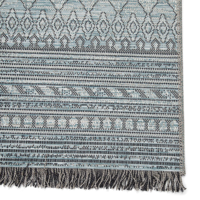 product image for Rao Indoor/ Outdoor Border Gray/ Light Blue Rug by Jaipur Living 36