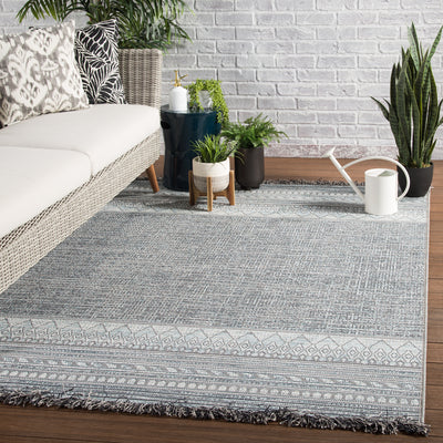 product image for Rao Indoor/ Outdoor Border Gray/ Light Blue Rug by Jaipur Living 32