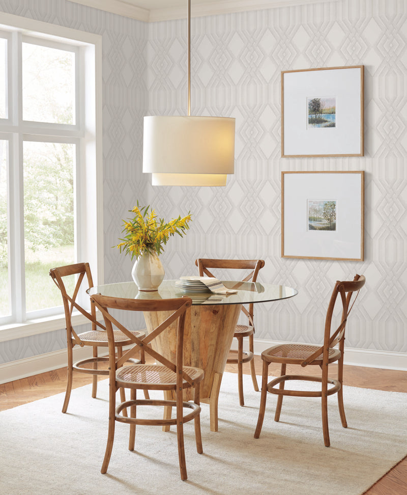 media image for Etched Lattice Wallpaper in Taupe from the Handpainted Traditionals Collection by York Wallcoverings 278