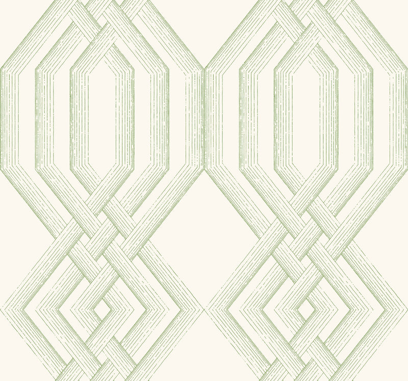 media image for Etched Lattice Wallpaper in Green from the Handpainted Traditionals Collection by York Wallcoverings 290