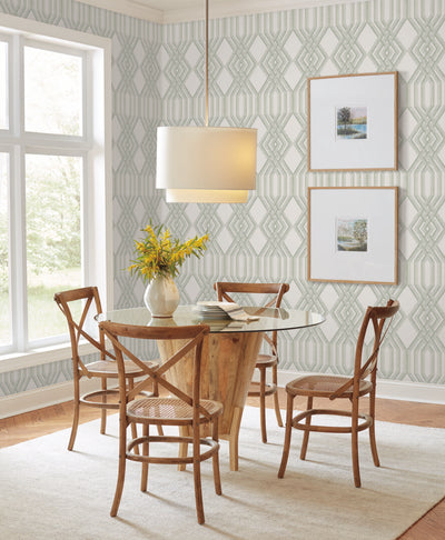 product image for Etched Lattice Wallpaper in Green from the Handpainted Traditionals Collection by York Wallcoverings 70