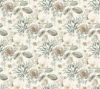 product image of Midsummer Floral Wallpaper in Beige/Green from the Handpainted Traditionals Collection by York Wallcoverings 513