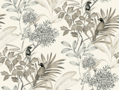 product image of sample handpainted songbird wallpaper in grey from the handpainted traditionals collection by york wallcoverings 1 518