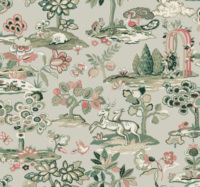 product image of Kingswood Wallpaper in Taupe/Coral from the Handpainted Traditionals Collection by York Wallcoverings 557