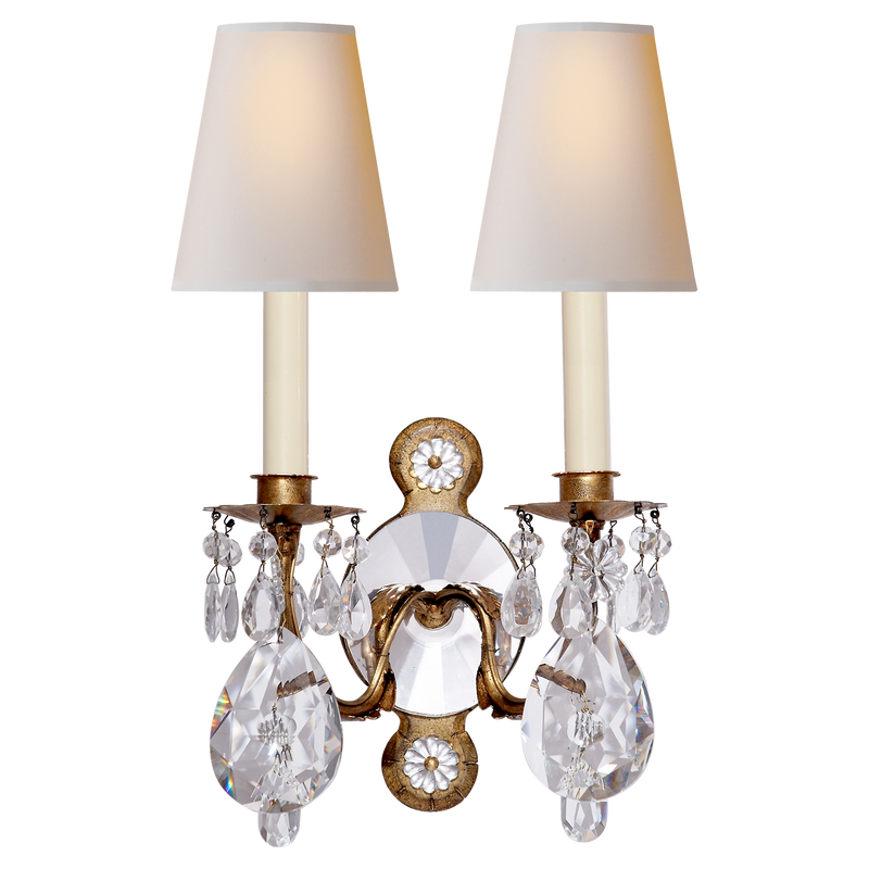 media image for Yves Crystal Double Arm Sconce by Thomas O& 295
