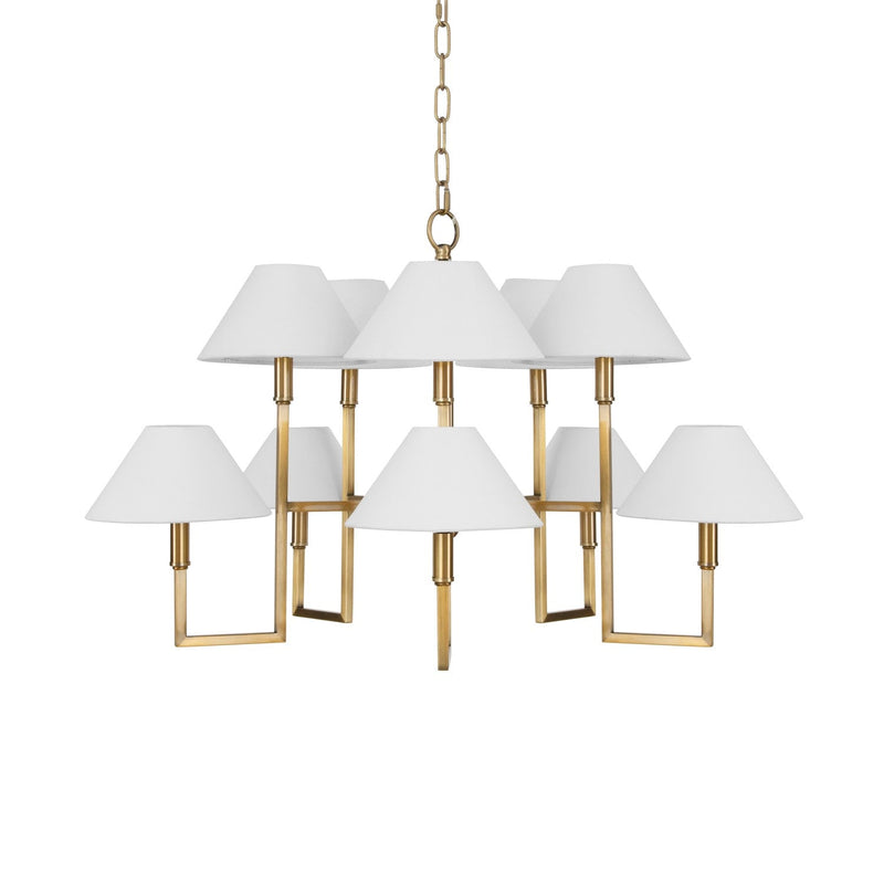 media image for Five Arm Chandelier With Coolie Shade By Bd Studio Ii Townsend Abr 1 296