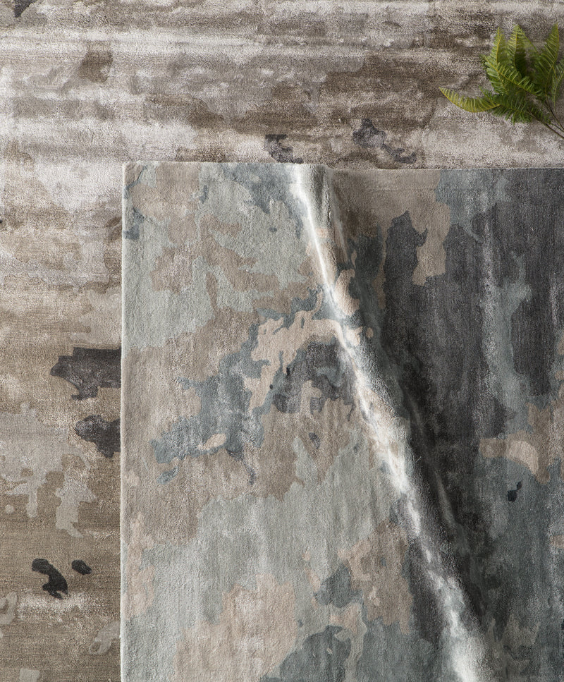 media image for Glacier Handmade Abstract Gray & Dark Blue Area Rug 283