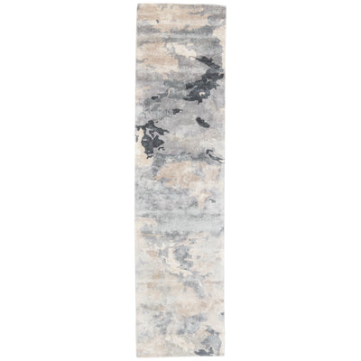product image for Glacier Handmade Abstract Gray & Dark Blue Area Rug 81
