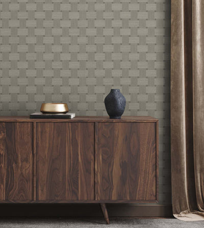 product image for Basketweave Yerba Wallpaper from the Even More Textures Collection by Seabrook 6