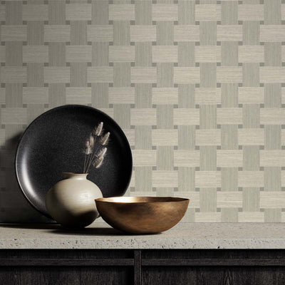 product image for Basketweave Yerba Wallpaper from the Even More Textures Collection by Seabrook 74