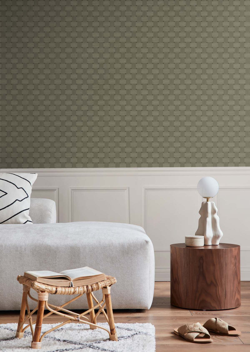 media image for Basketweave Raw Umber Wallpaper from the Even More Textures Collection by Seabrook 23