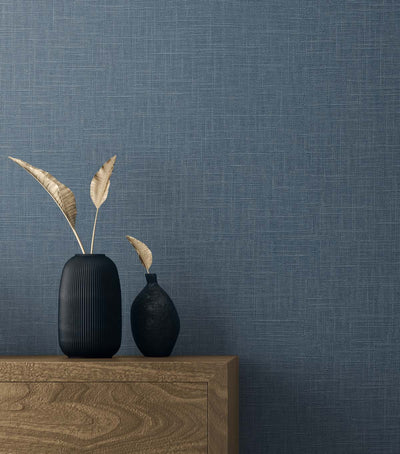 product image for Myrna Linen Marine Blue Wallpaper from the Even More Textures Collection by Seabrook 98