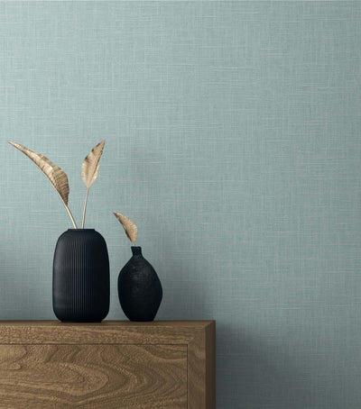 product image for Myrna Linen Victorian Teal Wallpaper from the Even More Textures Collection by Seabrook 79