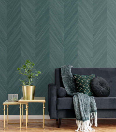 product image for Chevron Wood Wintergreen Wallpaper from the Even More Textures Collection by Seabrook 0