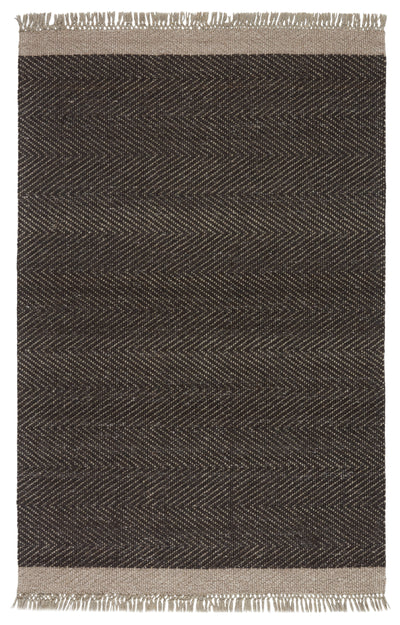 product image of Sunday Handmade Border Rug in Dark Gray & Beige 595