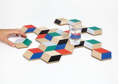 product image for Set of 6 Table Tiles in Various Colors design by Areaware 5